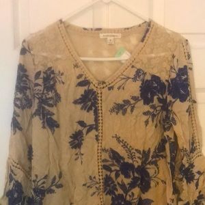 JohnPaulRichard Raelinn Crochet Detail Top